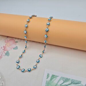Rose Gold Evil Eye Necklace with Adjustable Extender, 51cm Length, XPNL0061